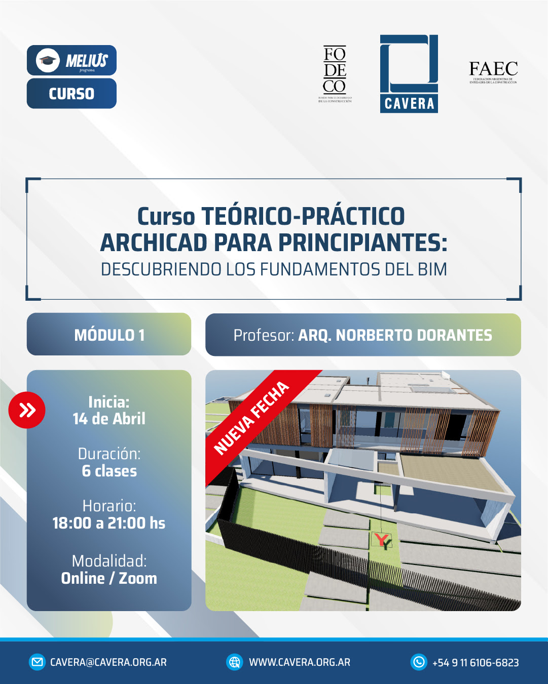 NUEVA FECHA martes 14/04 Curso teórico práctico ARCHICAD para principiantes: Descubriendo los fundamentos del BIM
